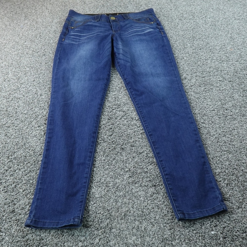 Democracy Jeans Womens 12 Dark Blue Denim Pants Ab Solution Skinny‎ Stretch Flex